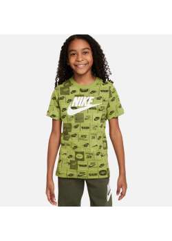 Тениска NIKE K NSW TEE CLUB SSNL AOP HBR